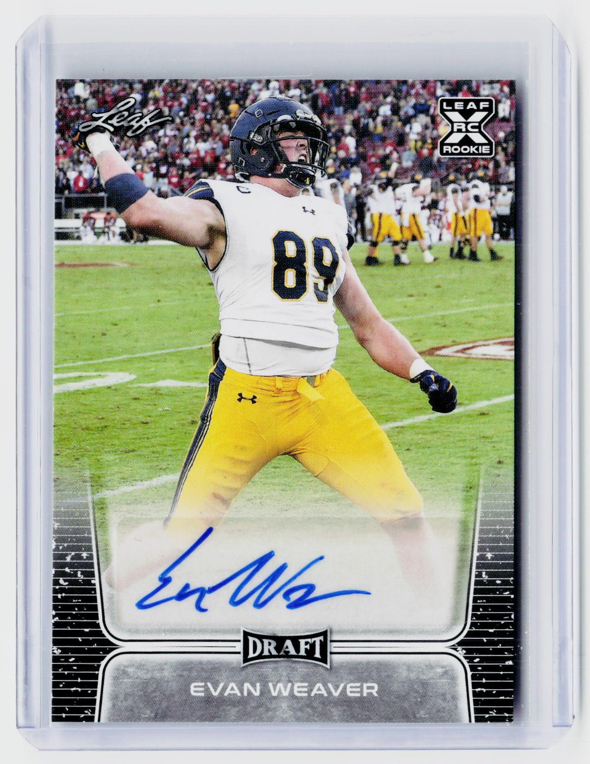 2020 Leaf Draft Evan Weaver Draft Autographs Rookie Auto BA-EW1 - front