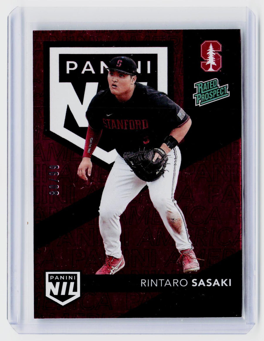2025 Panini The National Rated Prospect Rintaro Sasaki Stanford Cardinal NIL10 - front