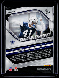 2025 Panini Prizm Football Donovan Ezeiruaku Green Shimmer Rookie Prizm #314 - back