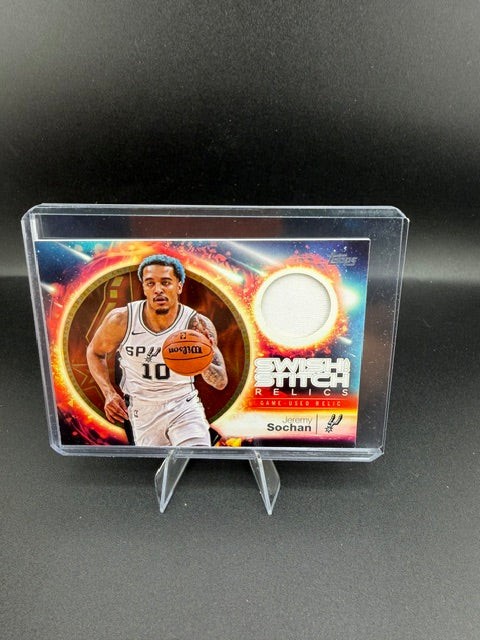2025-26 Topps Swish and Stitch Relics Jeremy Sochan SST-JS Memorabilia Card - front
