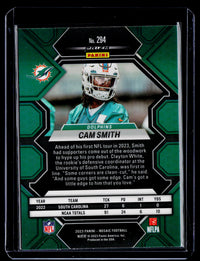 2023 Panini Mosaic Football Cam Smith #294 Mosaic Green Rookie Miami Dolphins - back
