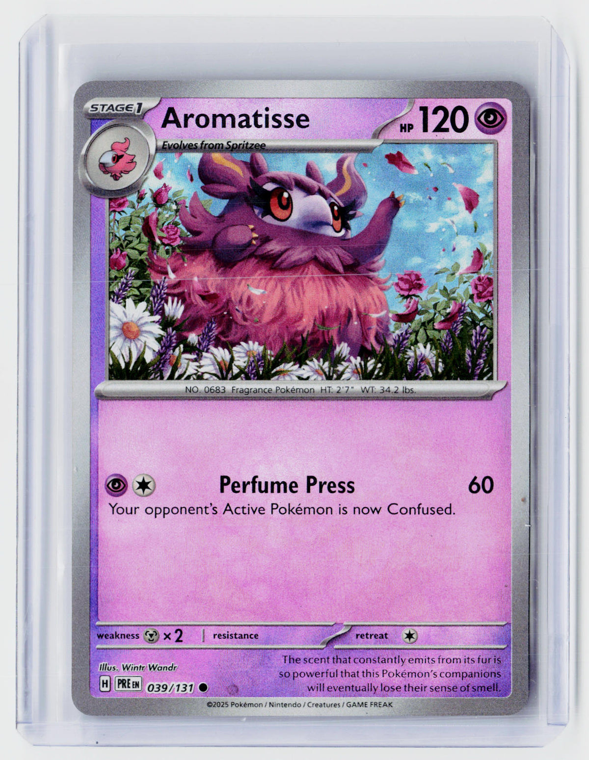 2025 Pokémon Scarlet & Violet Prismatic Evolutions Aromatisse 039/131 Reverse Holo - front