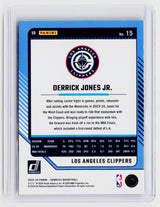 2024-25 Panini Donruss Derrick Jones Jr. #15 Green Laser Los Angeles Clippers - back