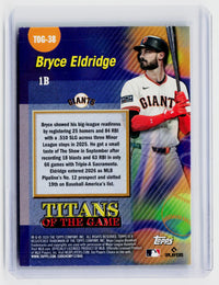2026 Topps Titans of the Game Bryce Eldridge RC TOG-38 San Francisco Giants - back