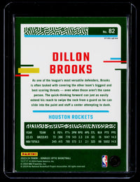 2023-24 Panini Donruss Optic Basketball Dillon Brooks #82 Houston Rockets - back