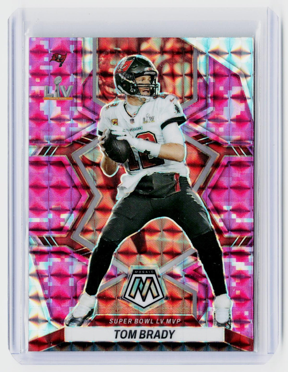2022 Panini Mosaic Football Tom Brady Super Bowl LV MVP Pink Mosaic #291 - front