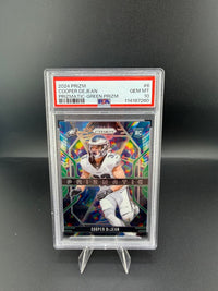 2024 Panini Prizm Prizmatic Green Prizm Cooper DeJean #6 PSA 10 RC Eagles - front