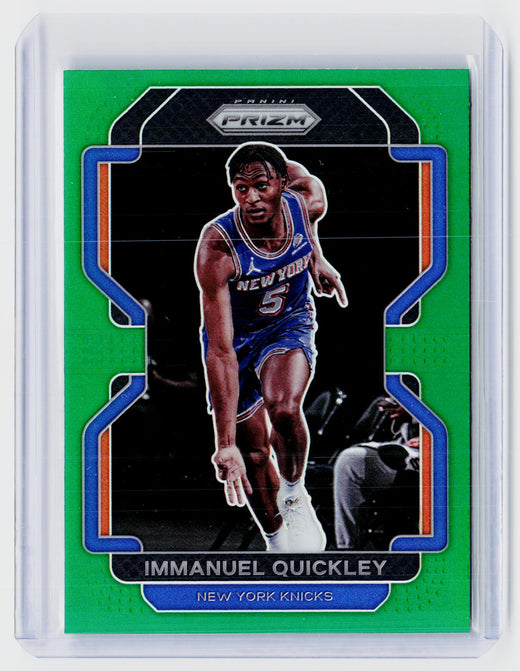 2021-22 Panini Prizm Basketball Immanuel Quickley #129 Green Prizm Rookie - front