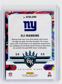 2025 Panini Donruss All-Time Gridiron Kings Eli Manning New York Giants #ATGK-EMG - back