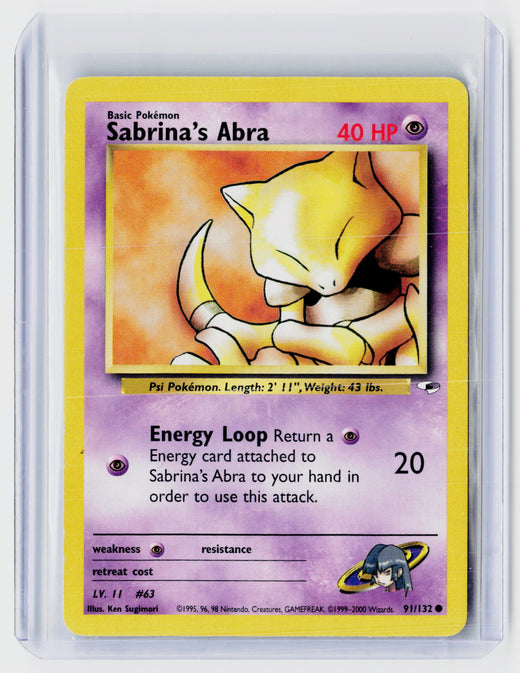 2000 Pokémon Gym Heroes Sabrina's Abra 91/132 - front