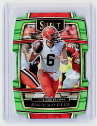 2021 Panini Select Football Baker Mayfield Concourse Green Prizm #10 /349 - front