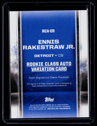 2024 Topps Signature Class Football Ennis Rakestraw Jr. Rookie Class Autographs Teal RCA-ER 119/225 - back