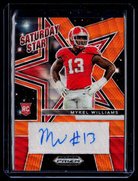 2025 Panini Prizm Draft Picks Mykel Williams Saturday Stars  red Auto /75 - front