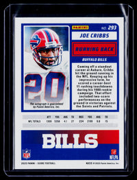 2025 Panini Score Football Joe Cribbs Base Signatures Autograph #293 - back