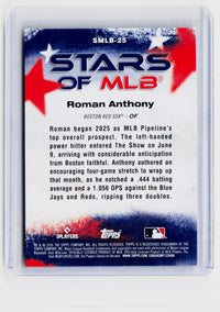 2026 Topps Stars of MLB Roman Anthony RC #SMLB-25 Boston Red Sox - back