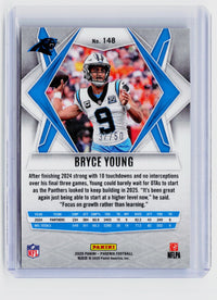 2025 Panini Phoenix Football Bryce Young Blue Prizm #148 /50 - back