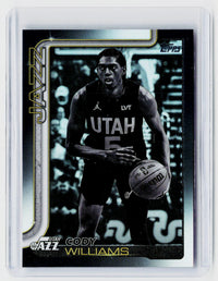 2024-25 Topps Basketball Cody Williams Black and White Rookie Card #130 Utah Jazz - front