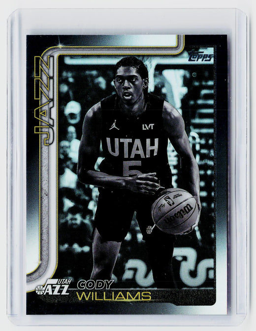 2024-25 Topps Basketball Cody Williams Black and White Rookie Card #130 Utah Jazz - front