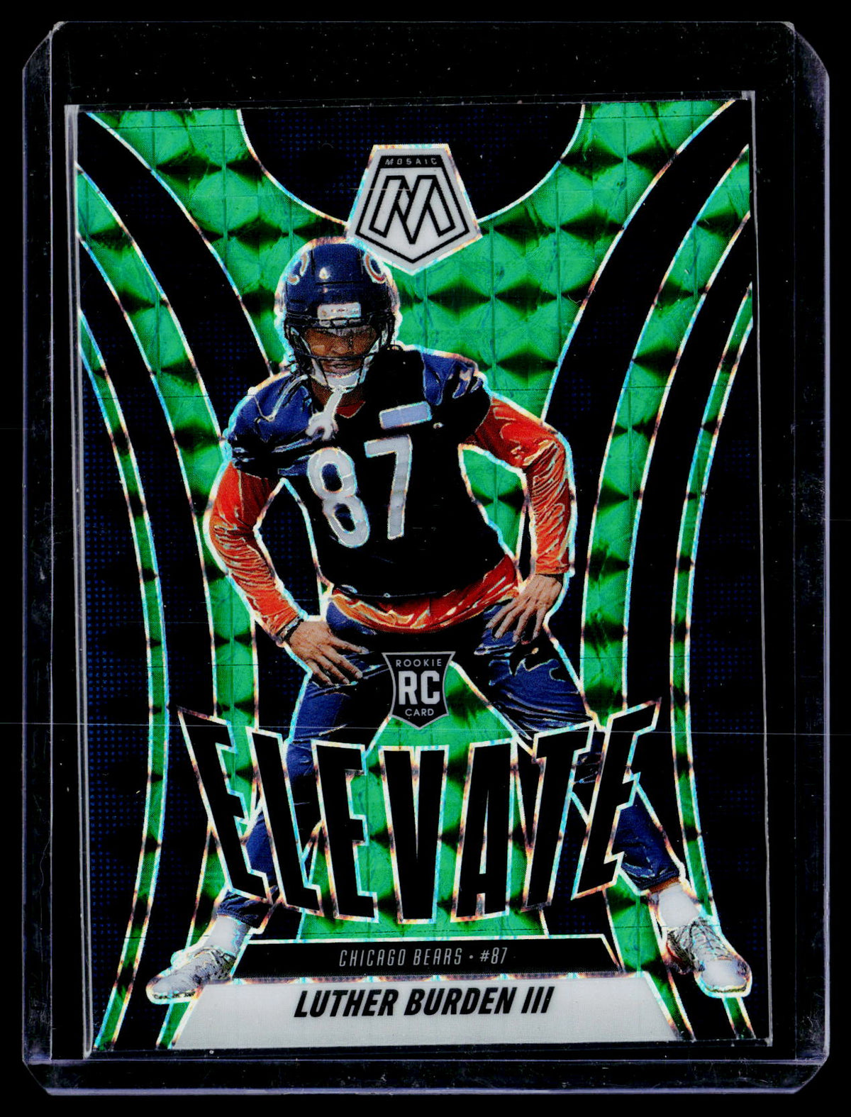 2025 Panini Mosaic Football Green Mosaic Rookie #7 Luther Burden III Chicago Bears - front