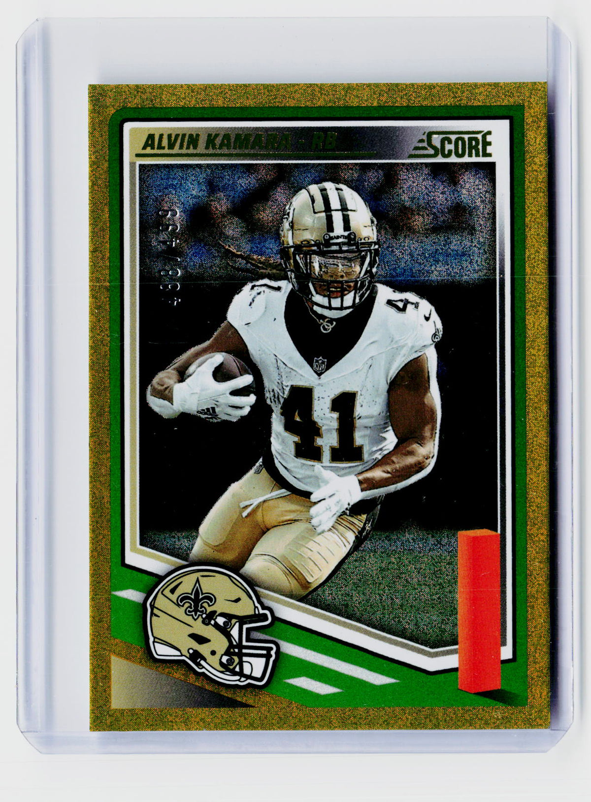 2025 Panini Score Football Alvin Kamara #122 New Orleans Saints /499 - front