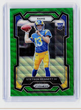 2023 Panini Prizm Football Stetson Bennett IV Green Prizm Rookie Card #358 - front
