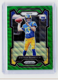 2023 Panini Prizm Football Stetson Bennett IV Green Prizm Rookie Card #358 - front