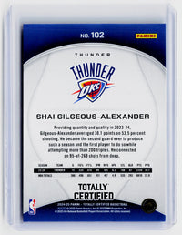 2024-25 Panini Totally Certified Shai Gilgeous-Alexander #102 Oklahoma City Thunder - back