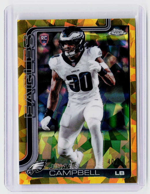 2025 Topps Chrome Football Jihaad Campbell RC X-Fractor #366 Philadelphia Eagles - front