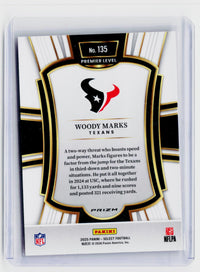 2025 Panini Select Football Woody Marks Rookie Pink Prizm Premier Level #135 - back