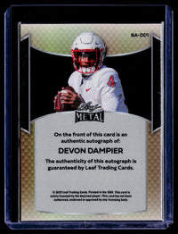 2025 Leaf Metal Base Autograph Devon Dampier Crystals Silver BA-DD1 - back