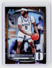 2025 Bowman Chrome University Basketball Sebastian Wilkins 1st Bowman Duke BCP-99 - front