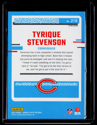 2023 Panini Donruss Optic Rated Rookie Tyrique Stevenson #219 Chicago Bears - back