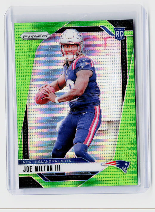 2024 Panini Prizm Football Joe Milton III RC Green Ice Prizm #354 - front