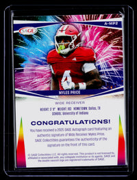 2025 SAGE Autograph High Series Myles Price #A-MP2 - back