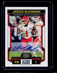 2023 Panini Score Football Jerick McKinnon #130 Autograph Chiefs - front