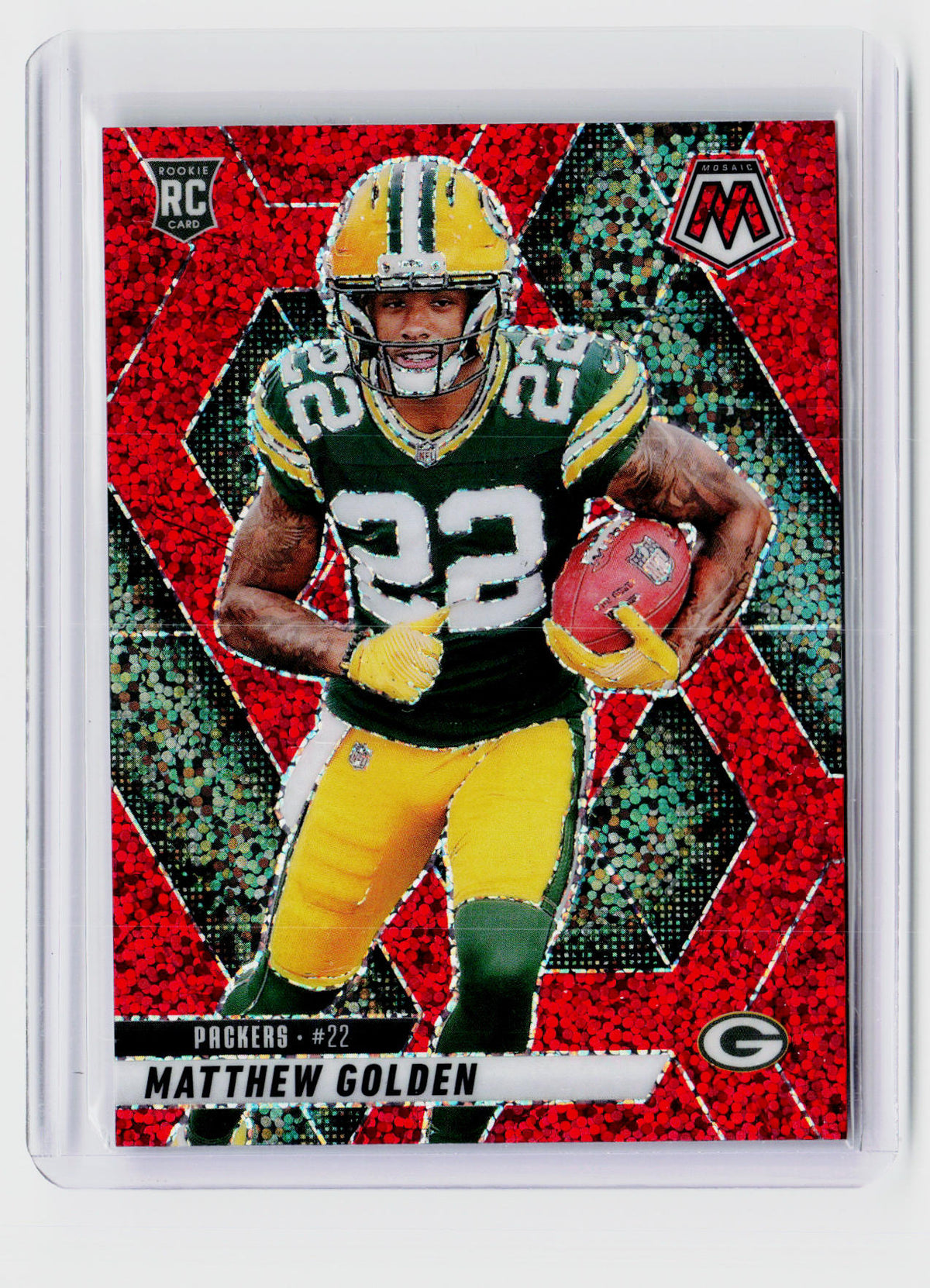 2025 Panini Mosaic Football Matthew Golden Red sparkle - front