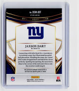 2025 Panini Select Football Draft Selections Jaxson Dart Giants Memorabilia Rookie Card DSM-JDT - back