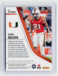 2022 Panini Chronicles Threads Draft Picks Rookie Signatures Bubba Bolden Auto TH-BBO - back