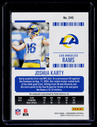 2024 Panini Contenders Rookie Ticket Joshua Karty Auto #245 - back