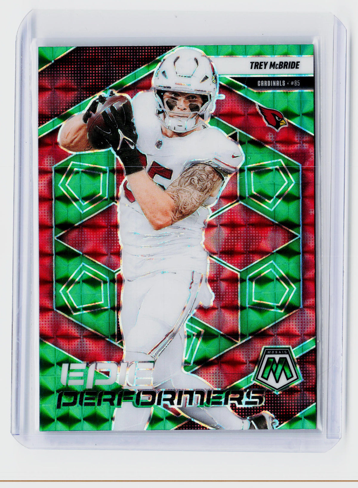 2025 Panini Mosaic Epic Performers Trey McBride #10 Arizona Cardinals - front