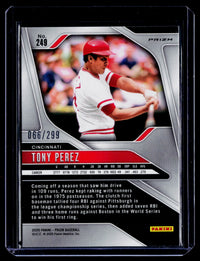 2025 Panini Prizm Baseball Tony Perez Red Prizm #249 /299 - back