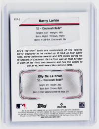 2026 Topps Chrome Past & Present PTP-5 Barry Larkin / Elly De La Cruz Cincinnati Reds - back