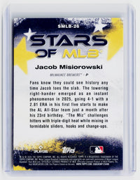 2025 Topps Stars of MLB Jacob Misiorowski RC #SMLB-26 Milwaukee Brewers - back
