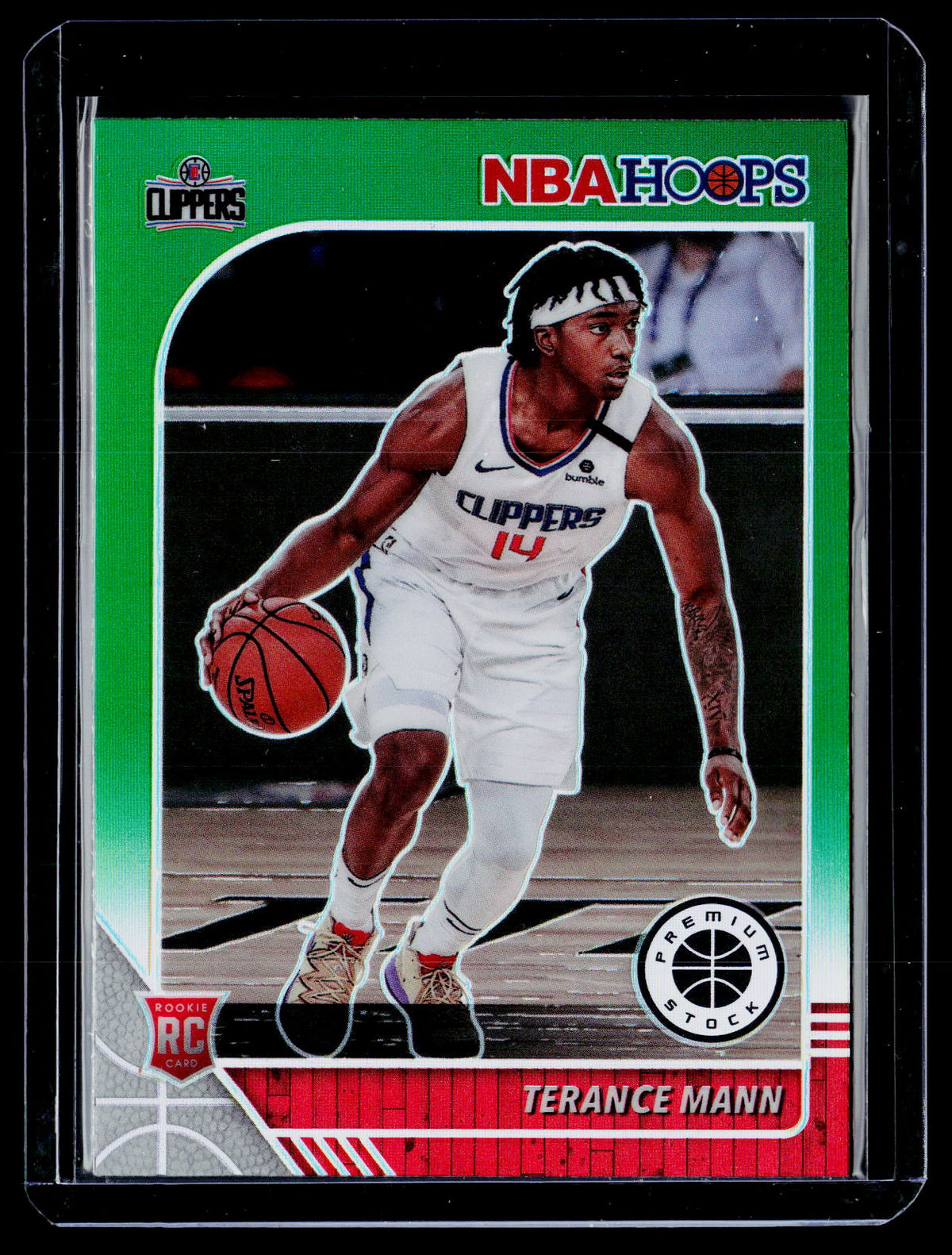 2019-20 Panini Hoops Premium Stock Green Terance Mann RC #245 - front