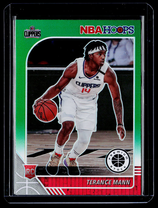 2019-20 Panini Hoops Premium Stock Green Terance Mann RC #245 - front