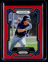 2024 Panini Prizm Baseball Cole Carrigg Red Prizms #198 284/299 - front
