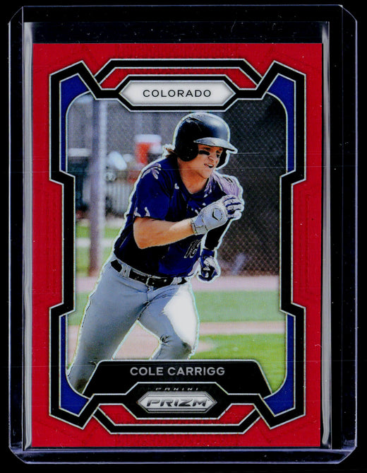 2024 Panini Prizm Baseball Cole Carrigg Red Prizms #198 284/299 - front