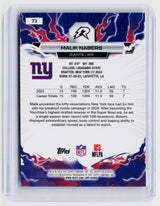 2025 Topps Ripped Football Malik Nabers #73 New York Giants - back