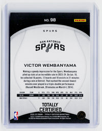 2024-25 Panini Totally Certified Victor Wembanyama #98 San Antonio Spurs - back