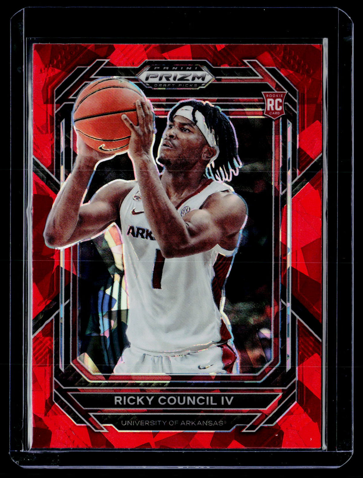 2023 Panini Prizm Draft Picks Ricky Council IV #1 Red Prizm Rookie Card - front
